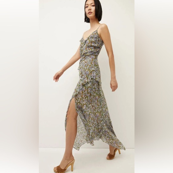 NEW $698 Veronica Beard AVENEL DRESS COLOR FOREST ARMY MULTI, 100% Silk - Picture 4 of 12